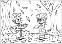 Ausmalbild-Herbst